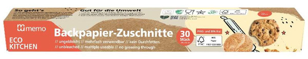 Produktfoto zu Backpapier Zuschnitte 30 Bögen - mehrfach verwendbar
