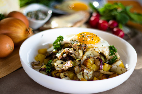 Kürbistarte mit Zwetschgen