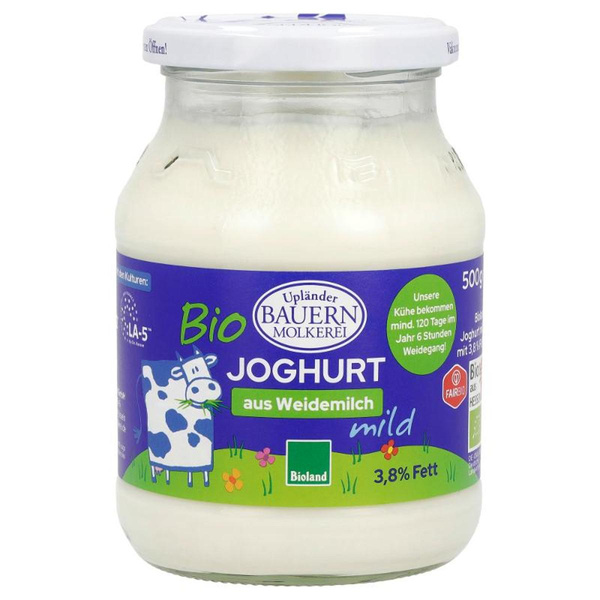 Produktfoto zu Joghurt natur 3,7% cremig Upländer Molkerei