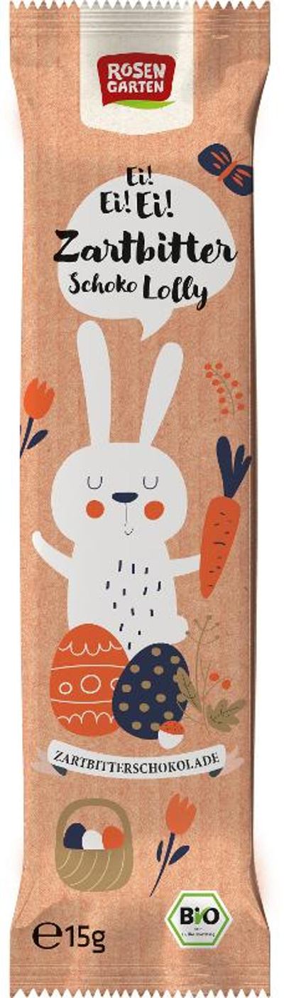 Produktfoto zu Zartbitter Schoko Lolly Hase vegan