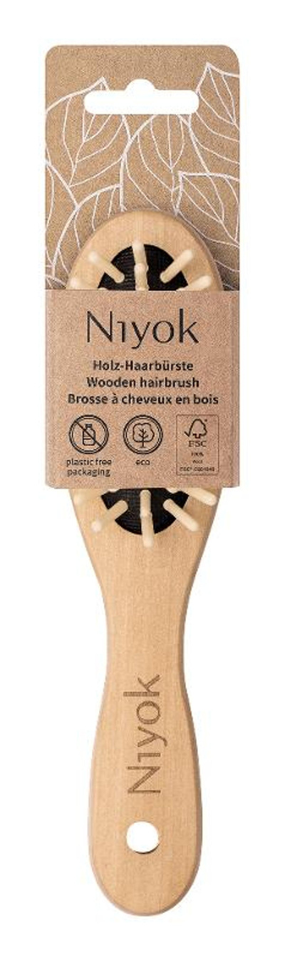 Produktfoto zu Haarbürste klein mit Holznoppen