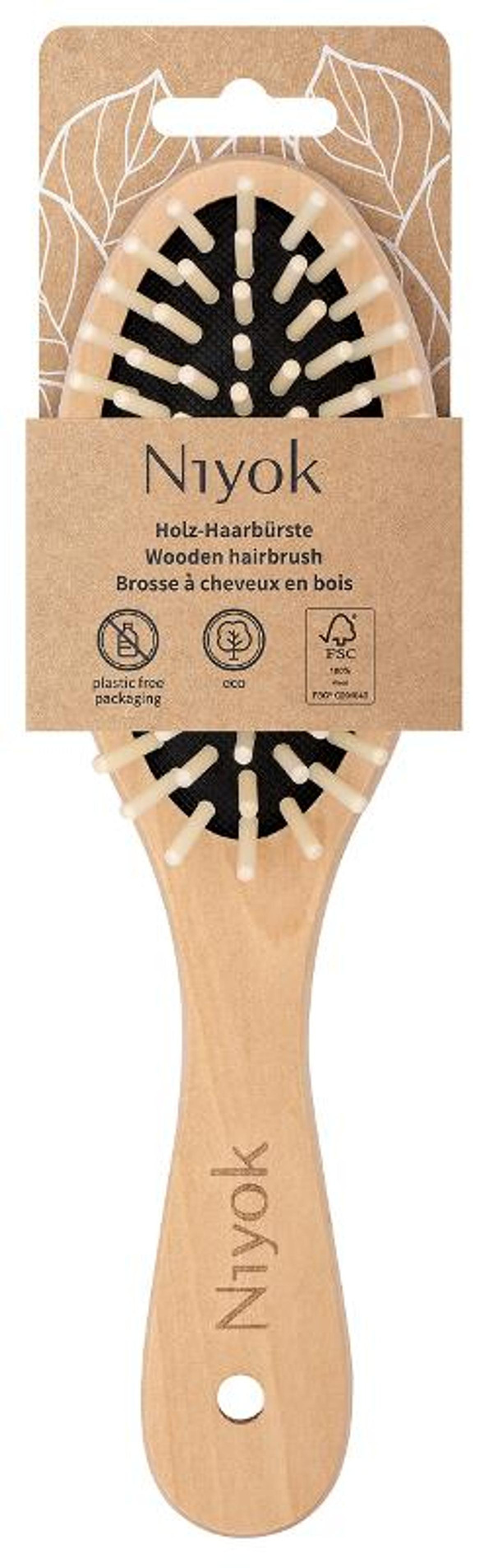 Produktfoto zu Haarbürste groß mit Holznoppen