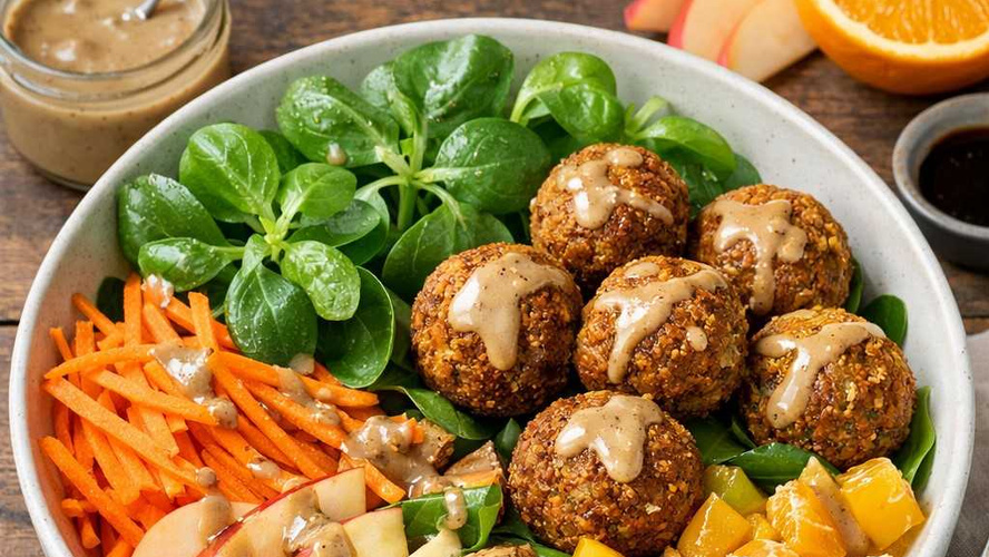Rezeptbild für Salatbowl mit Falafel (vegan)