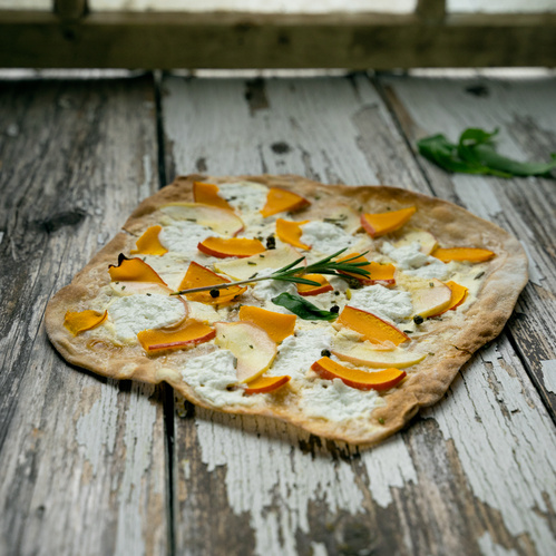 Flammkuchen mit Kürbis