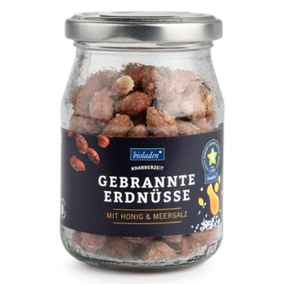 Produktfoto zu Gebrannte Erdnüsse mit Honig & Salz Mehrwegglas