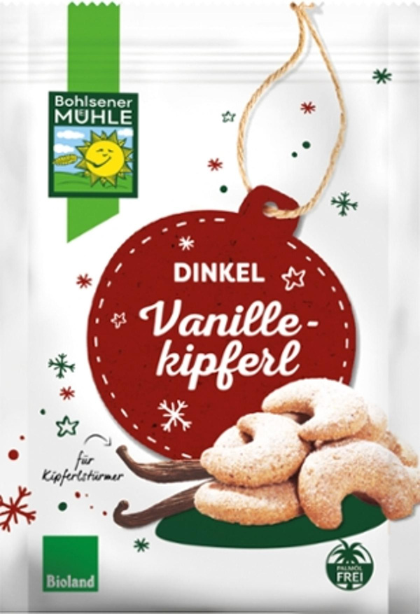 Produktfoto zu Dinkel Vanillekipferl Weihnachtsedition 6x125g