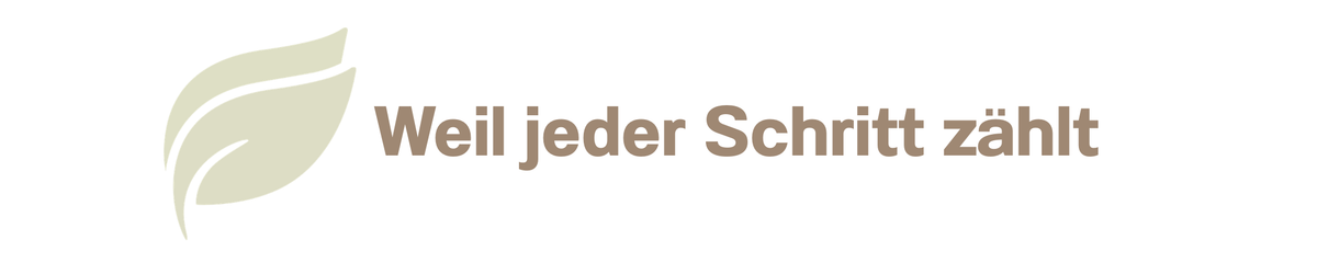 KI generiert: Das Bild zeigt ein Logo mit dem Text "Weil jeder Schritt zählt".