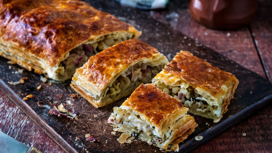 Rezeptbild für Weißkohl - Blätterteig - Strudel