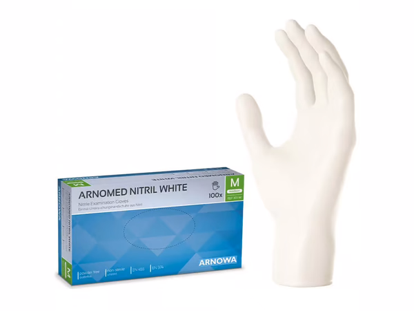 Produktfoto zu Nitril Handschuhe weiss Größe M