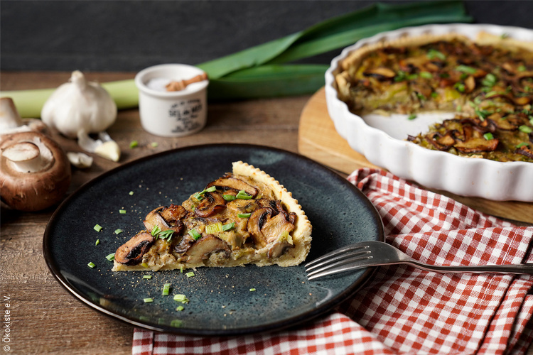 Vegane Champignon-Lauch-Quiche