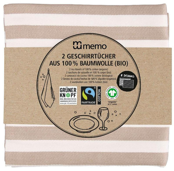 Produktfoto zu Geschirrtücher aus Bio Baumwolle 50x70 cm 2 Stück