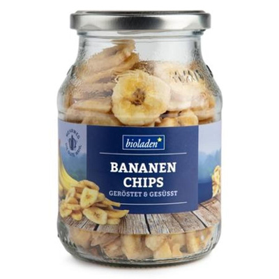 Produktfoto zu Bananenchips geröstet und gesüßt Mehrwegglas