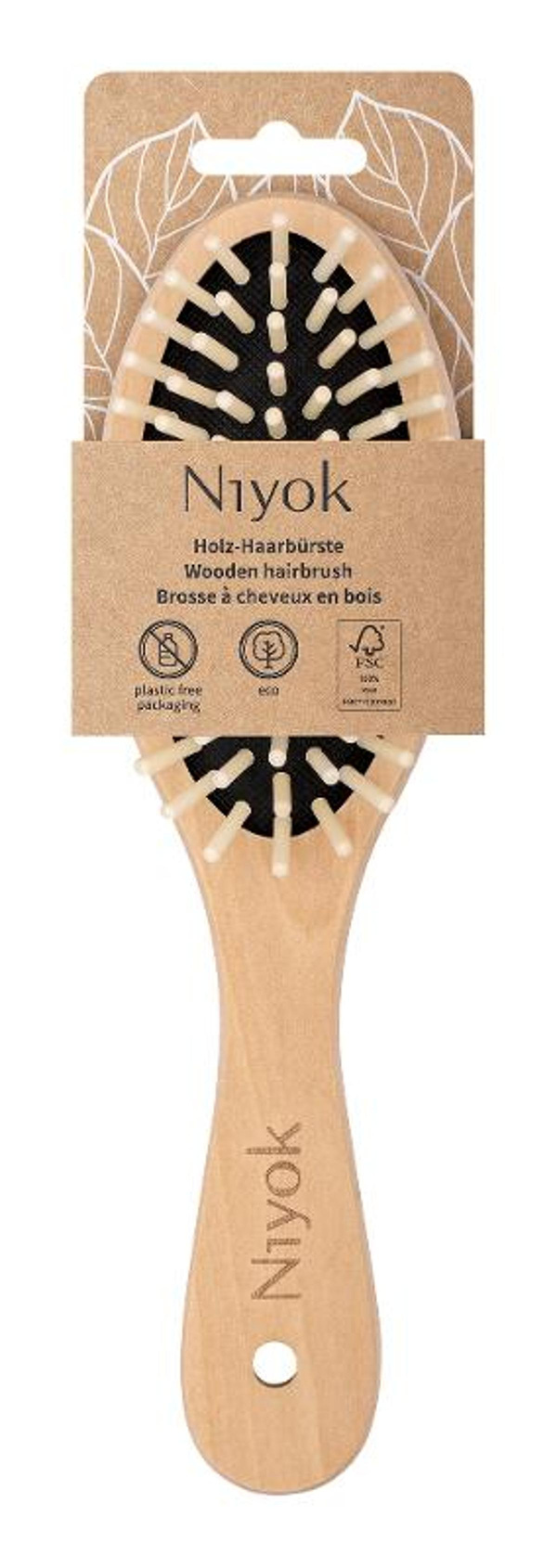 Produktfoto zu Haarbürste groß mit Holznoppen