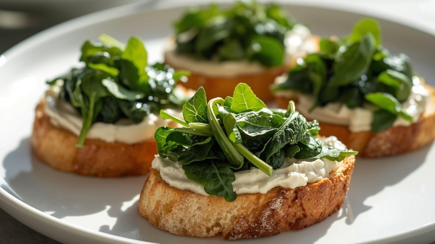 Rezeptbild für Crostini mit Mangold (vegan)