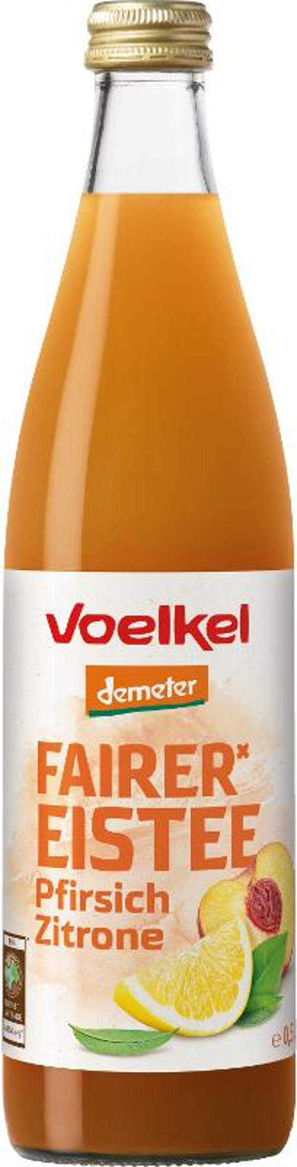 Produktfoto zu Fairer Eistee Pfirsich Zitrone