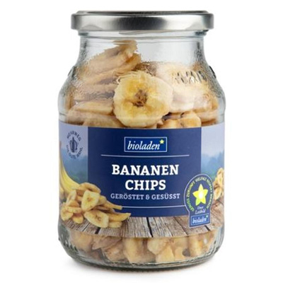 Produktfoto zu Bananenchips geröstet und gesüßt Mehrwegglas