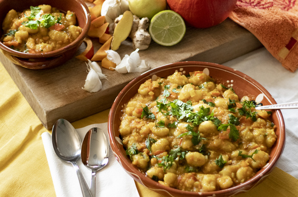 Kürbistarte mit Zwetschgen