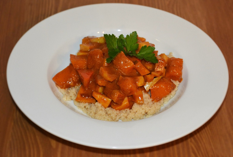 Rezeptbild für Kürbis-Apfel-Curry (vegan)