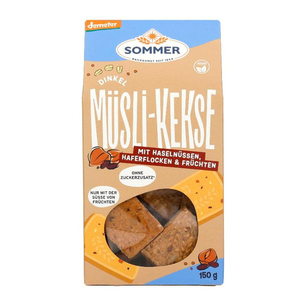 Produktfoto zu Dinkel Müsli Keks mit Haselnüssen 6 x 150g