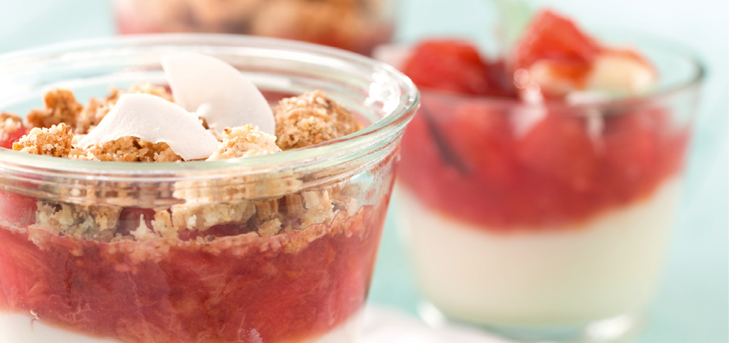 Kokos-Steinobst-Trifle