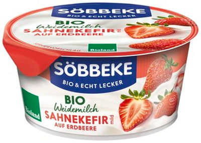 Produktfoto zu Sahne Kefir auf Erdbeere