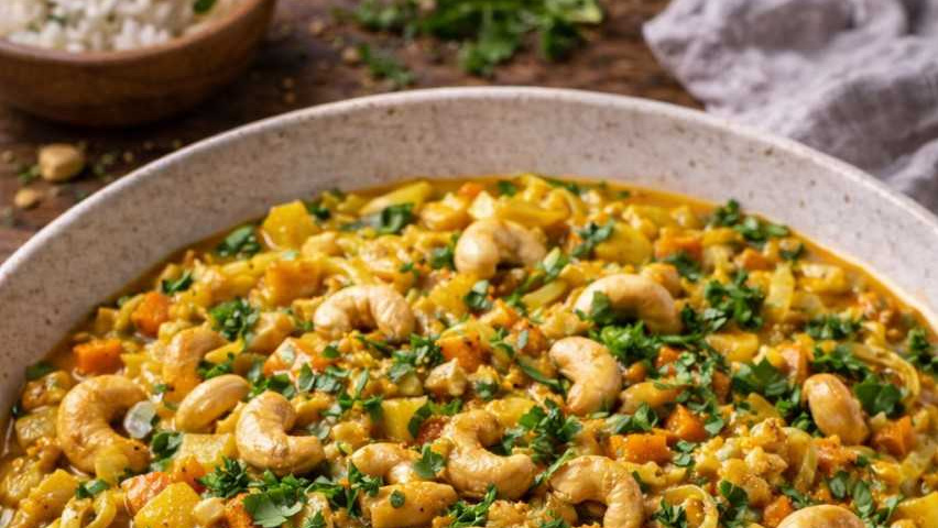 Rezeptbild für Spitzkohl-Curry mit Cashew-Kernen
