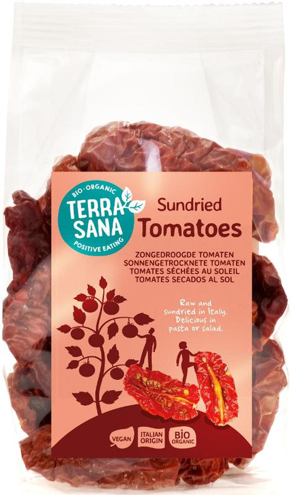 Produktfoto zu Getrocknete Tomaten Tüte 8x100g Terra Sana
