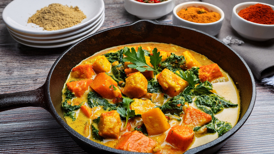 Rezeptbild für Süßkartoffeln mit Spinat