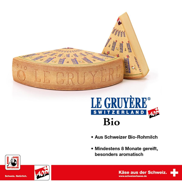 Produktfoto zu Schweizer Gruyère AOP 8 Mon.ger., Rohmilch, 49%