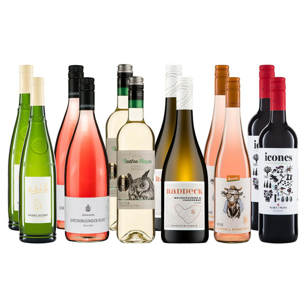 Produktfoto zu Probierpaket Wein Juni 12 Weine