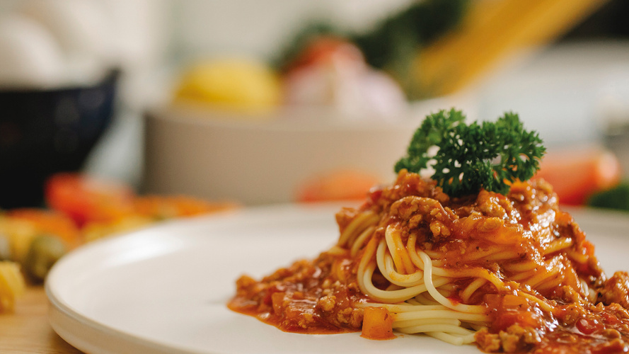 Rezeptbild für Spaghetti Bolognese mit veganem &nbsp;Hack
