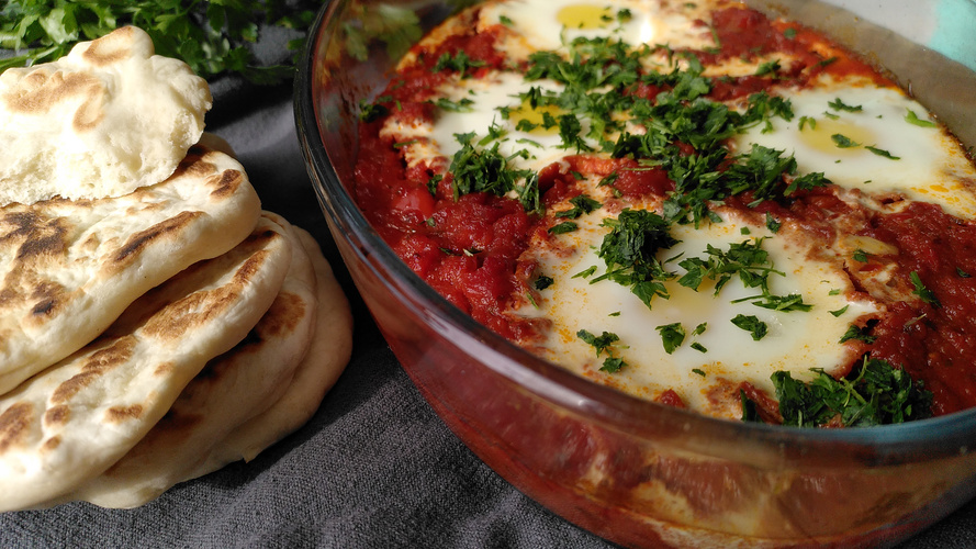 Rezeptbild für Shakshuka mit Pfannenbrot
