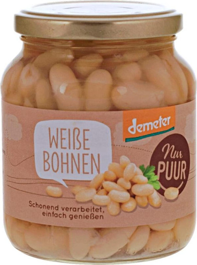 Produktfoto zu Weiße Bohnen Glas 6 x 350g