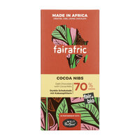 Bio-Zartbitterschokolade mit Kakaosplitter